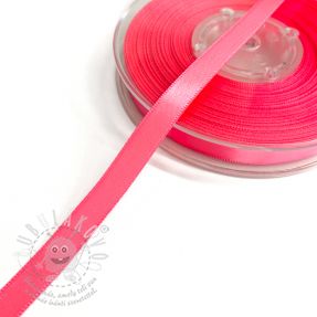 Saténová stuha oboustranná 9 mm neon pink