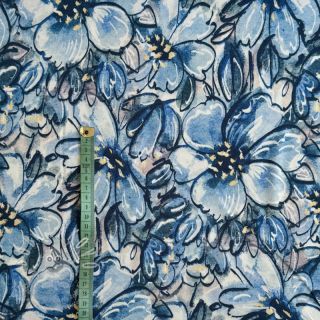 Úplet VISCOSE LYCRA HEAVY Pretty in blue design B digital print