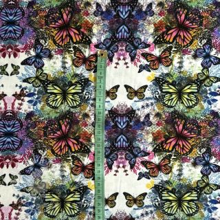 Úplet VISCOSE LYCRA HEAVY Butterflies design A digital print