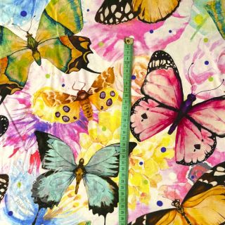 Úplet VISCOSE LYCRA HEAVY Butterflies design B digital print