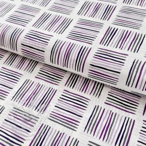Bavlněná látka Square stripes Snoozy violet