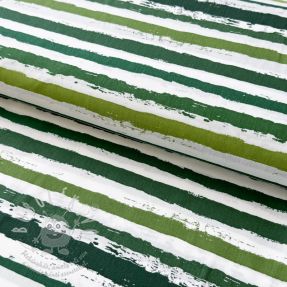 Bavlněná látka Big stripes Snoozy camo green