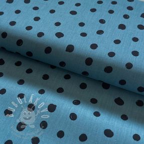 Bavlněná látka Draw dots Snoozy steel blue