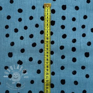 Bavlněná látka Draw dots Snoozy steel blue