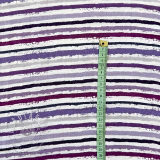 Dvojitá gázovina/mušelín Small stripes Snoozy violet