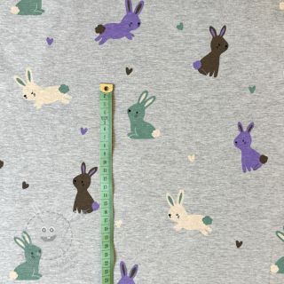 Úplet Bunnies light grey melange