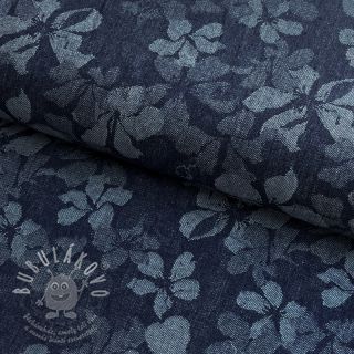 JEANS JACQUARD Flowery indigo