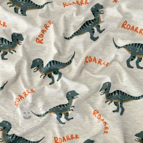 Úplet Dinosaurs ecru melange