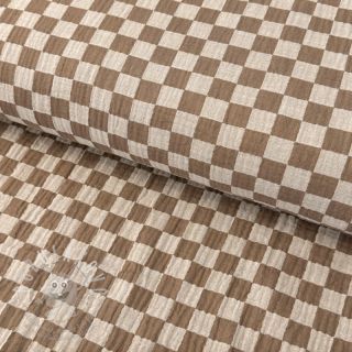 Dvojitá gázovina/mušelín DOUBLE SIDED Full check beige