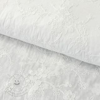 Bavlněná látka Embroidery Zara white