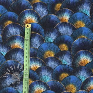 Dekorační látka Scale Peacock Feather digital print