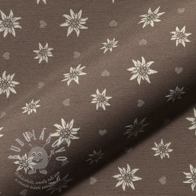 Dekorační látka jacquard DOUBLE FACE Landhaus Edelweiss taupe