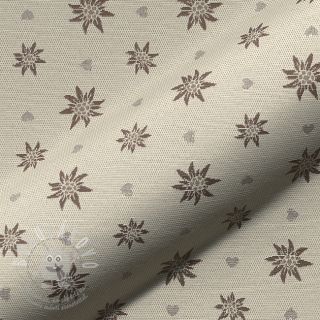 Dekorační látka jacquard DOUBLE FACE Landhaus Edelweiss taupe