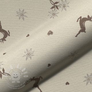 Dekorační látka jacquard DOUBLE FACE Landhaus Mixed Icon taupe