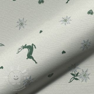 Dekorační látka jacquard DOUBLE FACE Landhaus Mixed Icon forest green