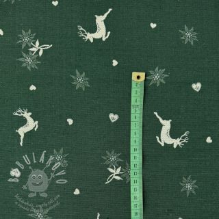 Dekorační látka jacquard DOUBLE FACE Landhaus Mixed Icon forest green