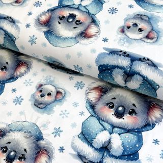 Úplet Snow animals design A digital print