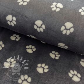 Wellness Fleece Dog paw dark grey