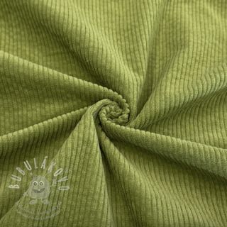 Manšestr 6W WASHED STRETCH green