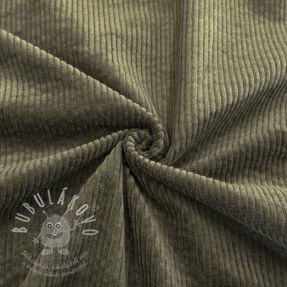 Manšestr 6W WASHED STRETCH camo green