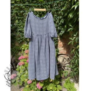 Dvojitá gázovina/mušelín Double sided CHECKS MINI navy