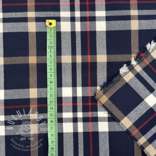 Tartan check navy/white/camel