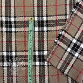 Tartan check camel