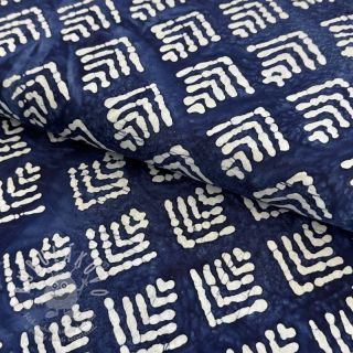 Bavlněná látka BATIK NEW INDIGO design C