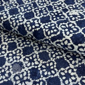 Bavlněná látka BATIK NEW INDIGO design D