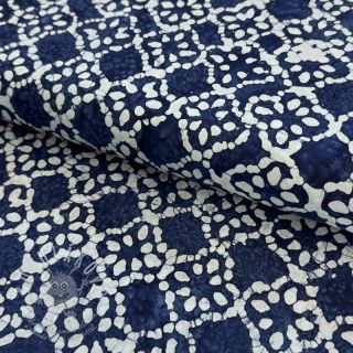 Bavlněná látka BATIK NEW INDIGO design D