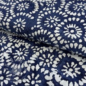 Bavlněná látka BATIK NEW INDIGO design B