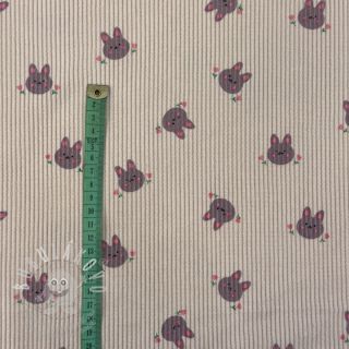 Manšestr STRETCH Small bunny design F