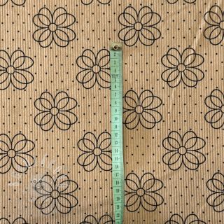 Manšestr STRETCH Circle flower beige