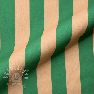 Dekorační látka premium Joyful Basic Stripe green digital print