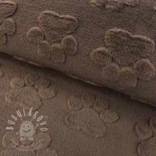 Fleece Paw prints brown