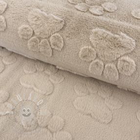 Fleece Paw prints beige