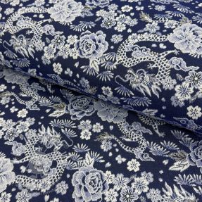 Dekorační látka jacquard Draco indigo