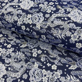 Dekorační látka jacquard Draco indigo