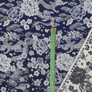 Dekorační látka jacquard Draco indigo