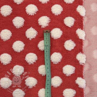 Fleece TEDDY Dots red