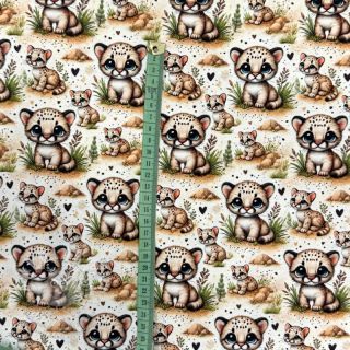 Úplet Wildlife doll eyes design A digital print