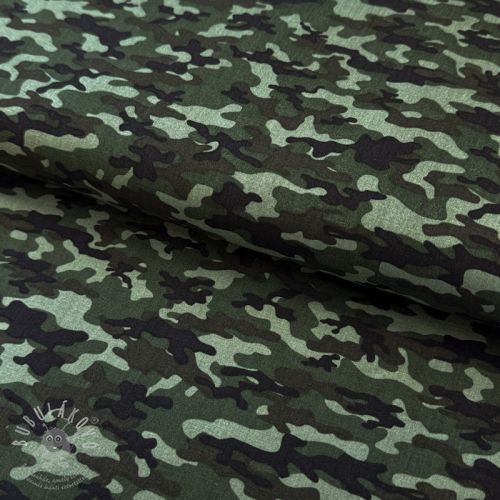 Bavlněná látka Camouflage army